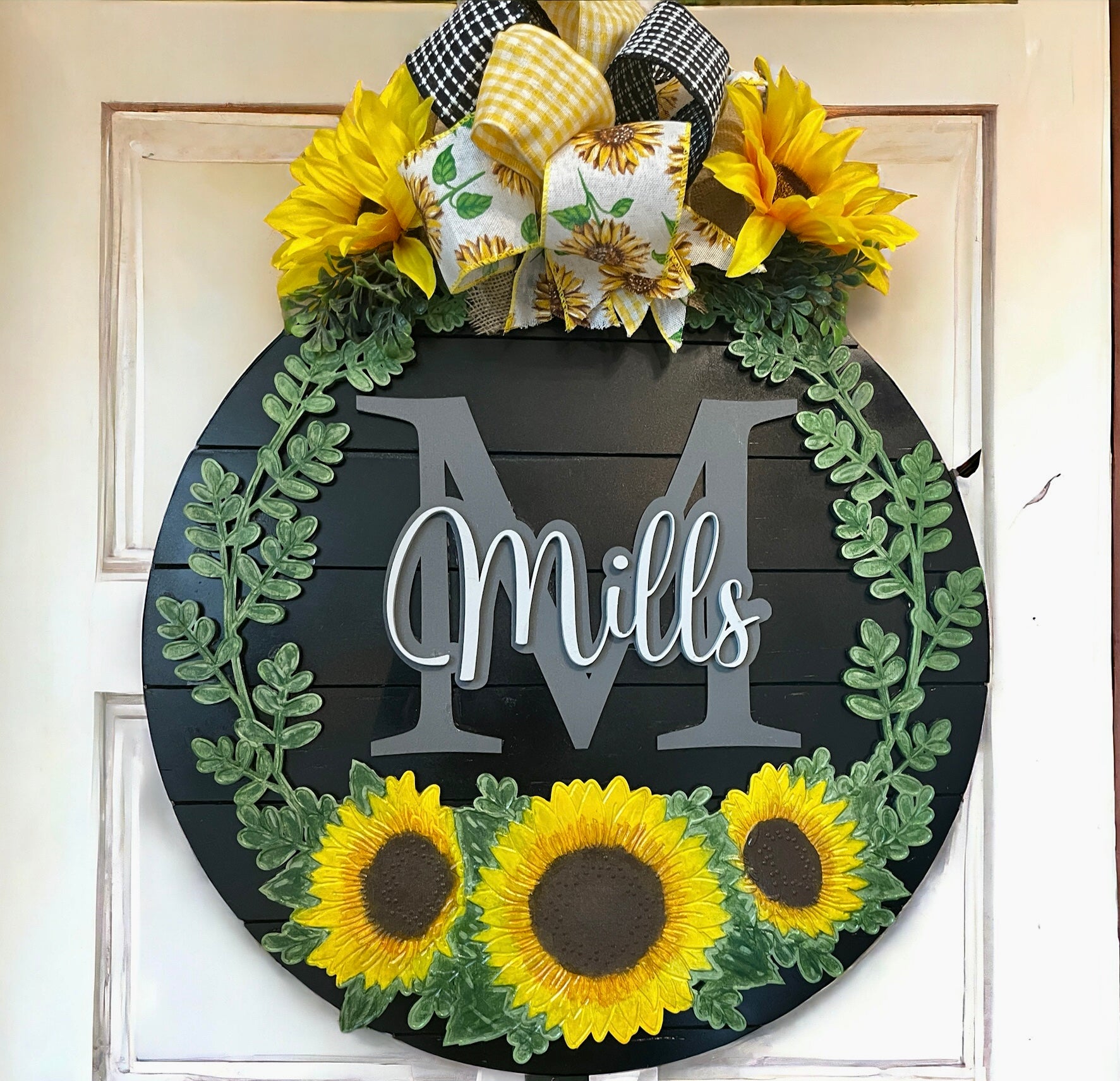 Sunflower initial online Door Hanger